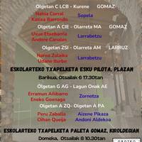 Eskolarteko paleta gomaz txapelketa