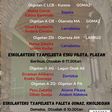 Eskolarteko paleta gomaz txapelketa