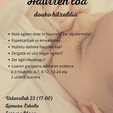 Haurren loari buruzko hitzaldia