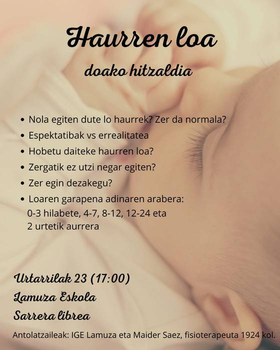 Haurren loari buruzko hitzaldia