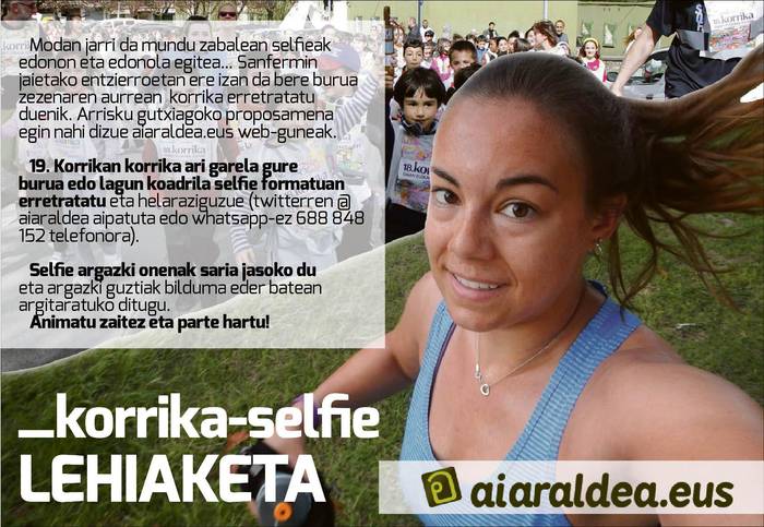Korrika-selfie lehiaketa, parte hartu eta irabazi sari eder bat!