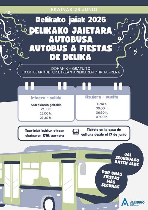 Delikako jaietara joateko doako autobusak