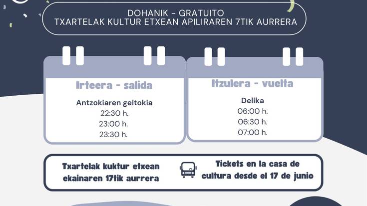 Delikako jaietara joateko doako autobusak