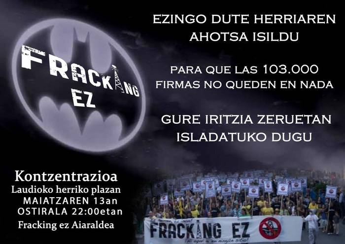 Mobilizazioa egingo du ostiralean Fracking Ez Aiaraldeak salatzeko Epaitegi Konstituzionalaren erabakia