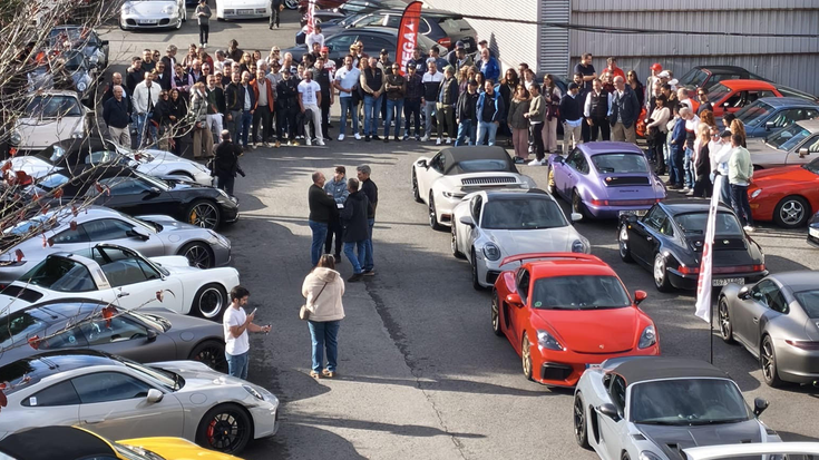 Garai ezberdinetako 60 Porschek zeharkatu dituzte Aiaraldeko errepideak