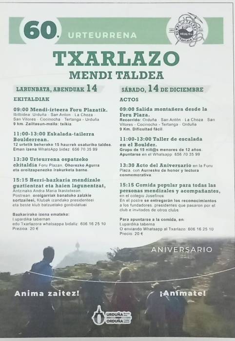 Txarlazo Mendi Taldearen 60. urteurrena