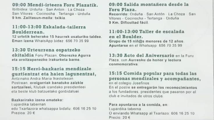 Txarlazo Mendi Taldearen 60. urteurrena