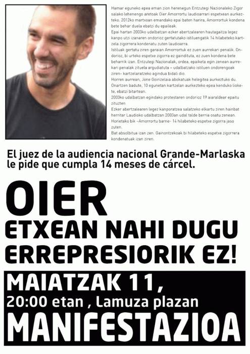 Oier Etxean nahi dugu, errepresiorik ez!