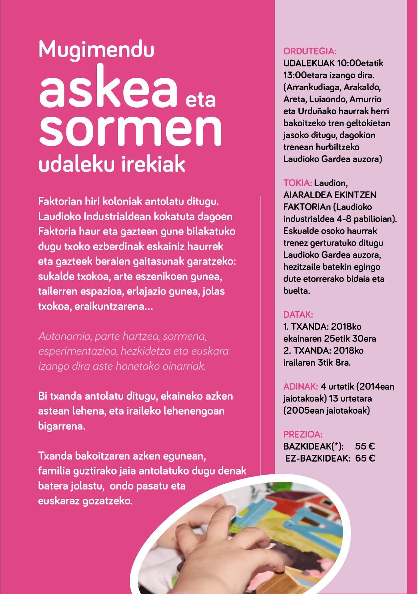 Mugimendu askerako eta sormenerako udaleku irekiak Faktorian