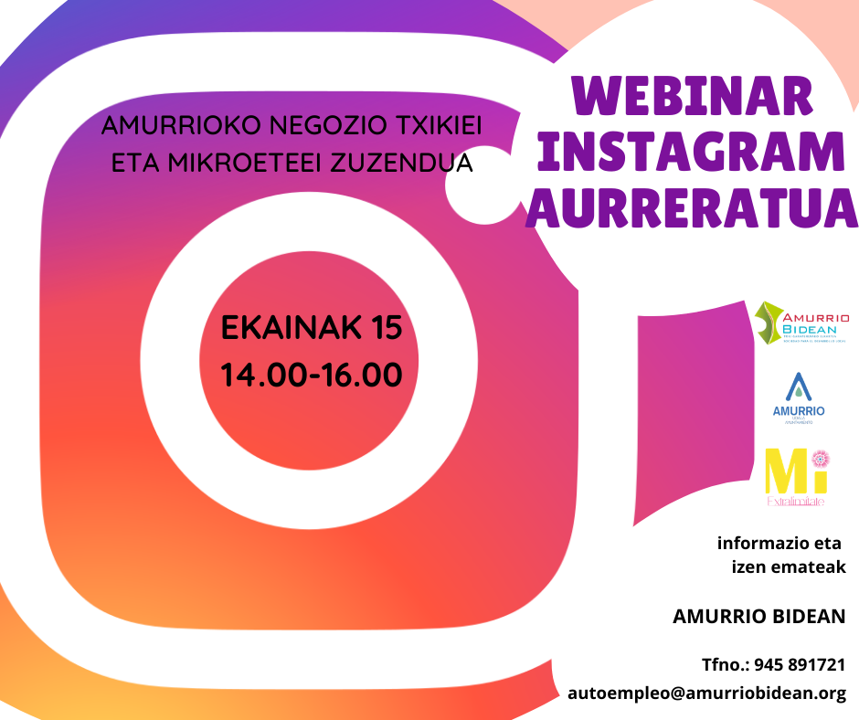 Amurrio Bideanek Instagrami buruzko webinar berria antolatu du