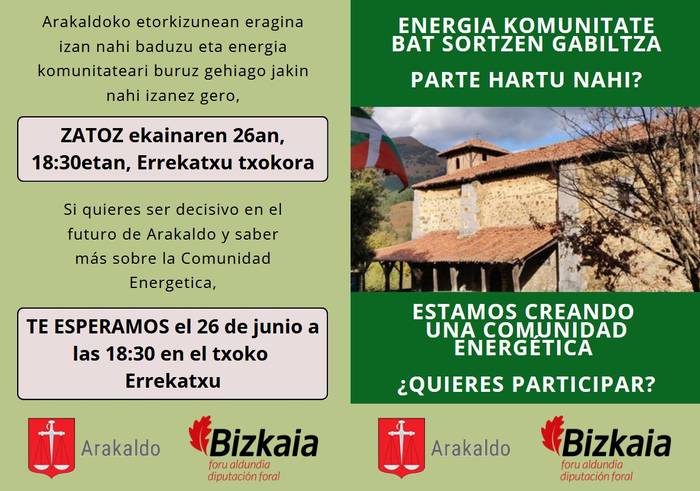 Arakaldoko energia komunitateari buruzko bilera