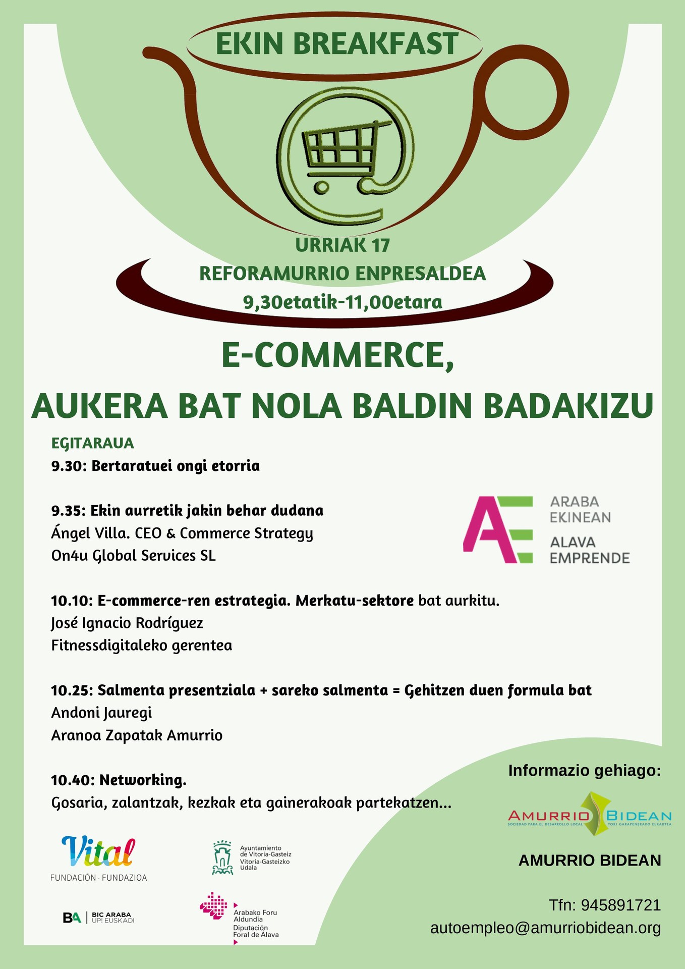 EKIN BREAKFAST “E-commerce, aukera bat nola baldin badakizu” ReforAmurrio Enpresaldean