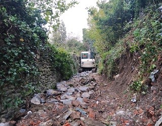 San Miguel auzoko saneamendua konpontzeko obrak abiatu dira