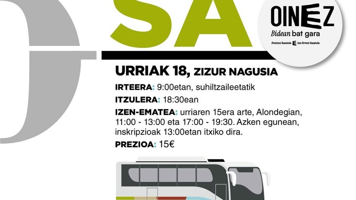 Nafarroa Oinezera joateko autobusa