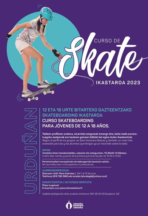 Skate ikastaroan izena emateko azken eguna