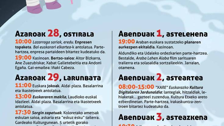 Laudiok ekimen ezberdinak egingo ditu Euskararen Nazioarteko Egunarekin bat egiteko