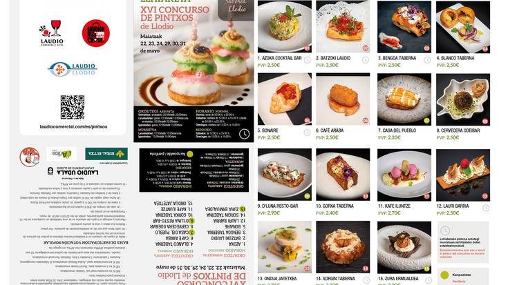 Laudioko XVI. Pintxo Lehiaketa: maiatzak 22, 23, 24, 29, 30 eta 31