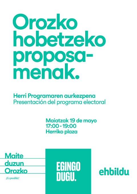 Orozko hobetzeko proposamenak