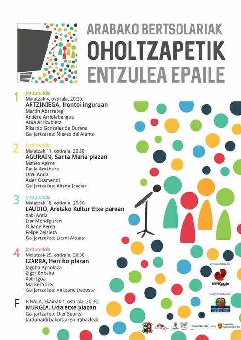 Arabako bertsolariak oholtzapetik entzulea epaile