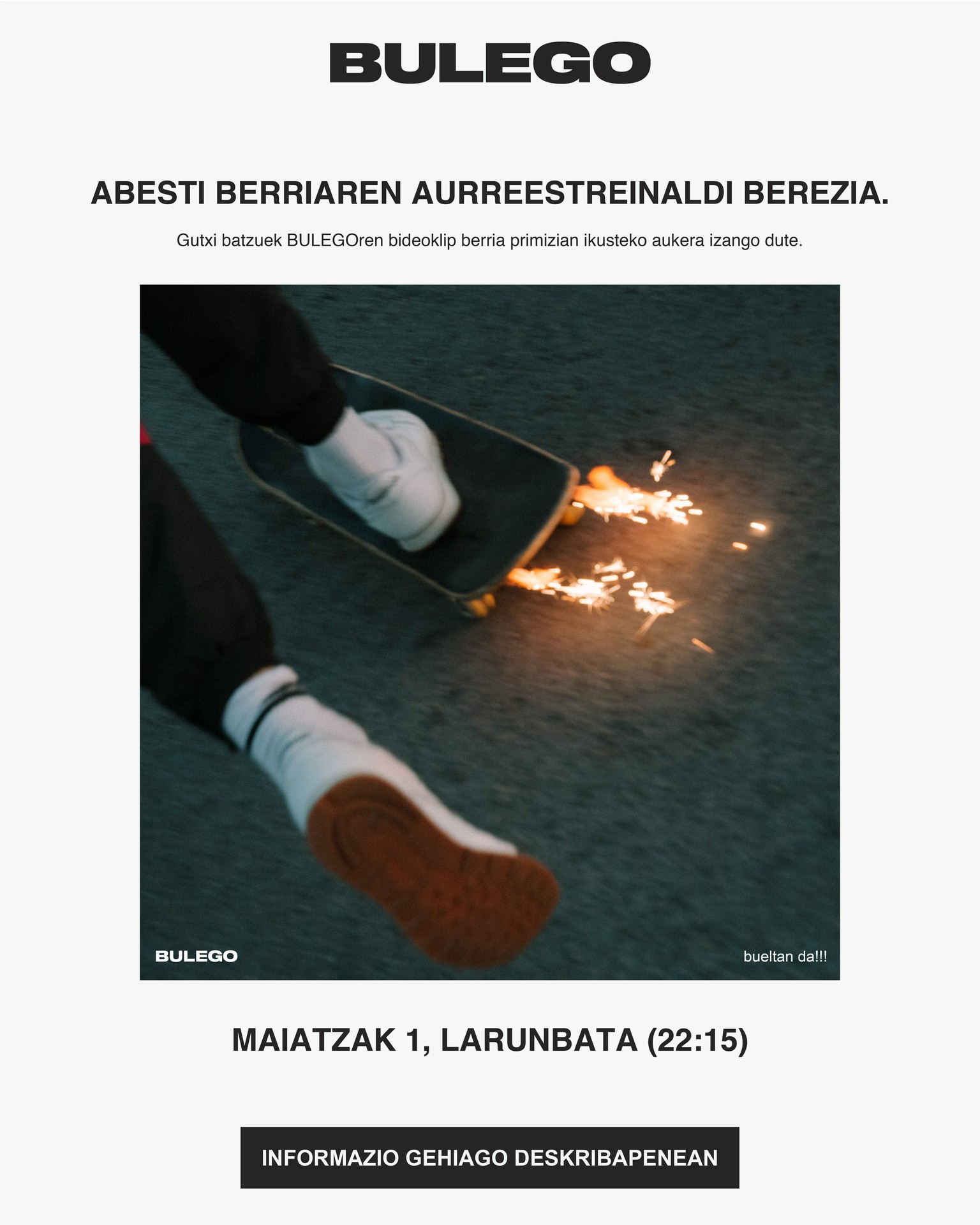Bulego taldearen album berriko lehen abestia esklusiban entzun nahi duzu?