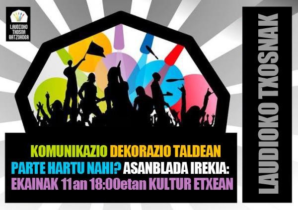 Komunikazio eta dekorazio lantaldeko asanblada irekia