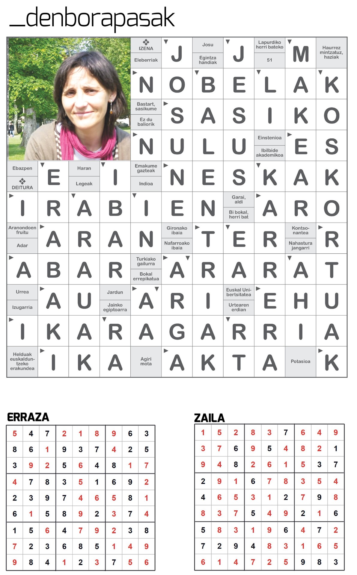 Aiaraldea Egunkariaren 60. zenbakiko DENBORAPASEN EMAITZAK