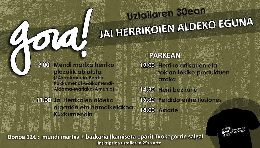 Jai Herrikoien Aldeko Eguna ospatuko dute Amurrion larunbatean