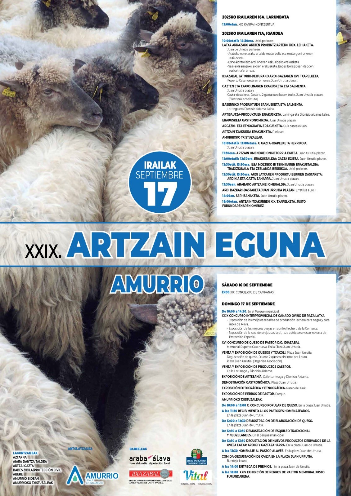 Amurrioko XXIX. Artzain Eguna datorren irailaren 17an ospatuko da